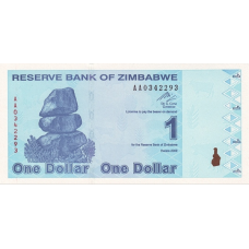 P92 Zimbabwe - 1 Dollar Year 2009